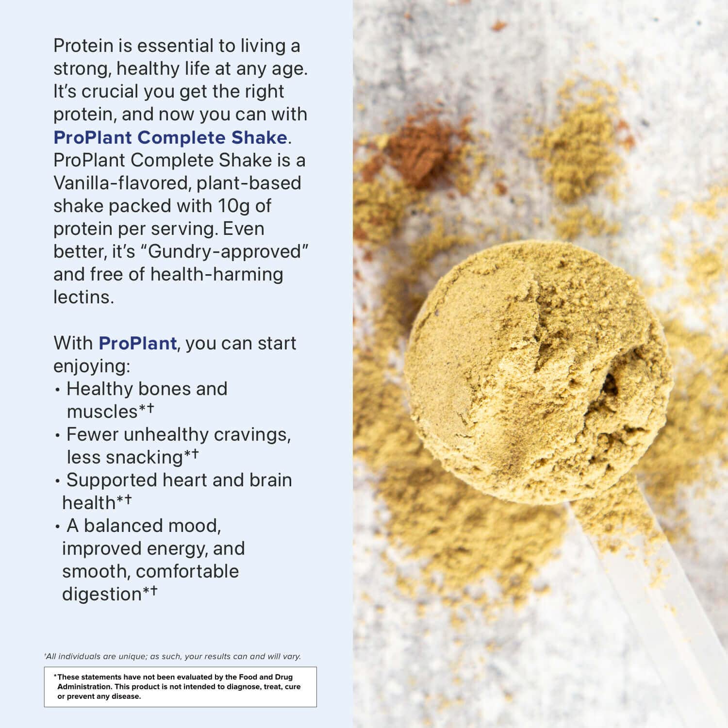 Gundry MD Pro Plant Complete Shake Vanilla etiqueta visible con información de porciones.