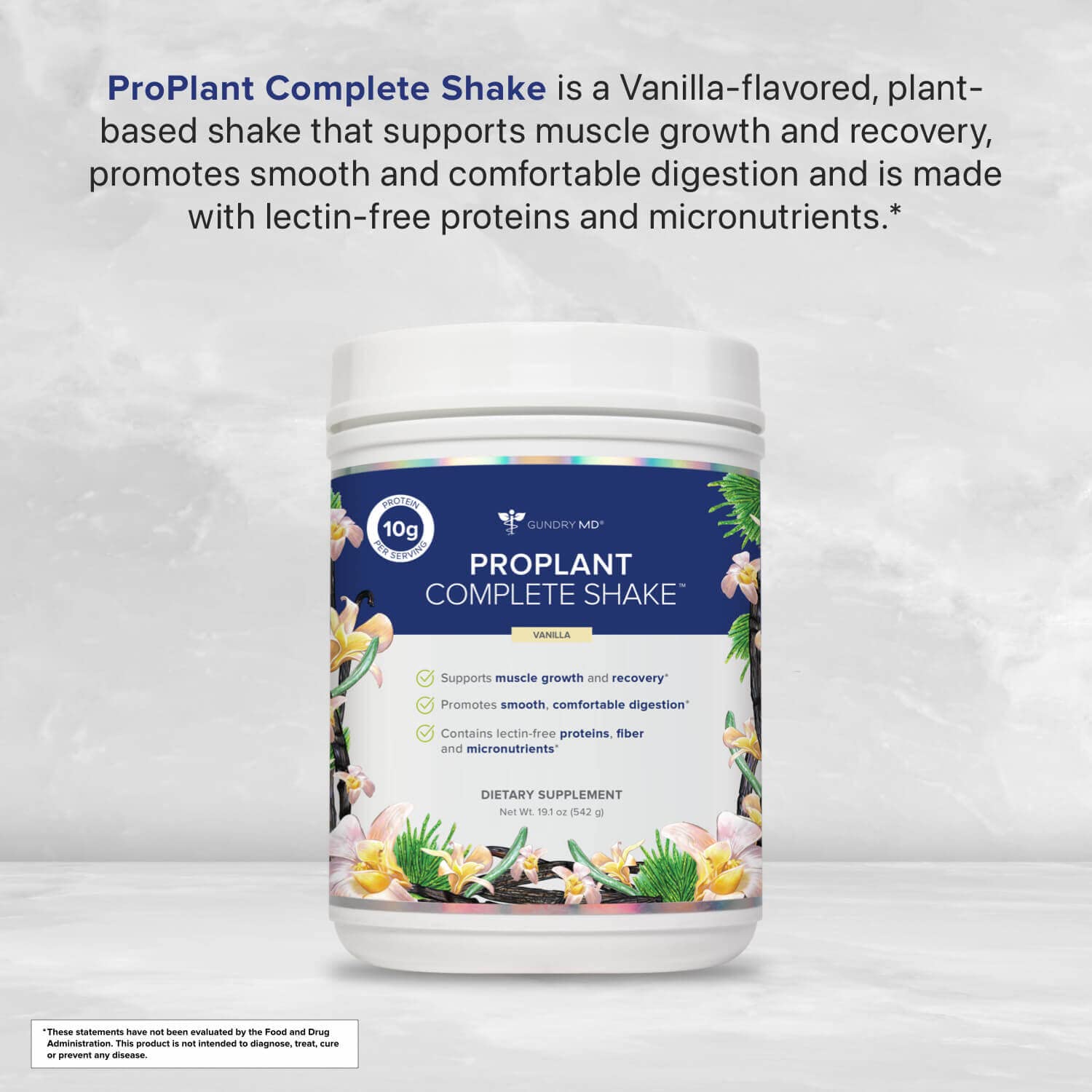 Gundry MD Pro Plant Complete Shake Vanilla con shaker, ideal para batidos en movimiento.