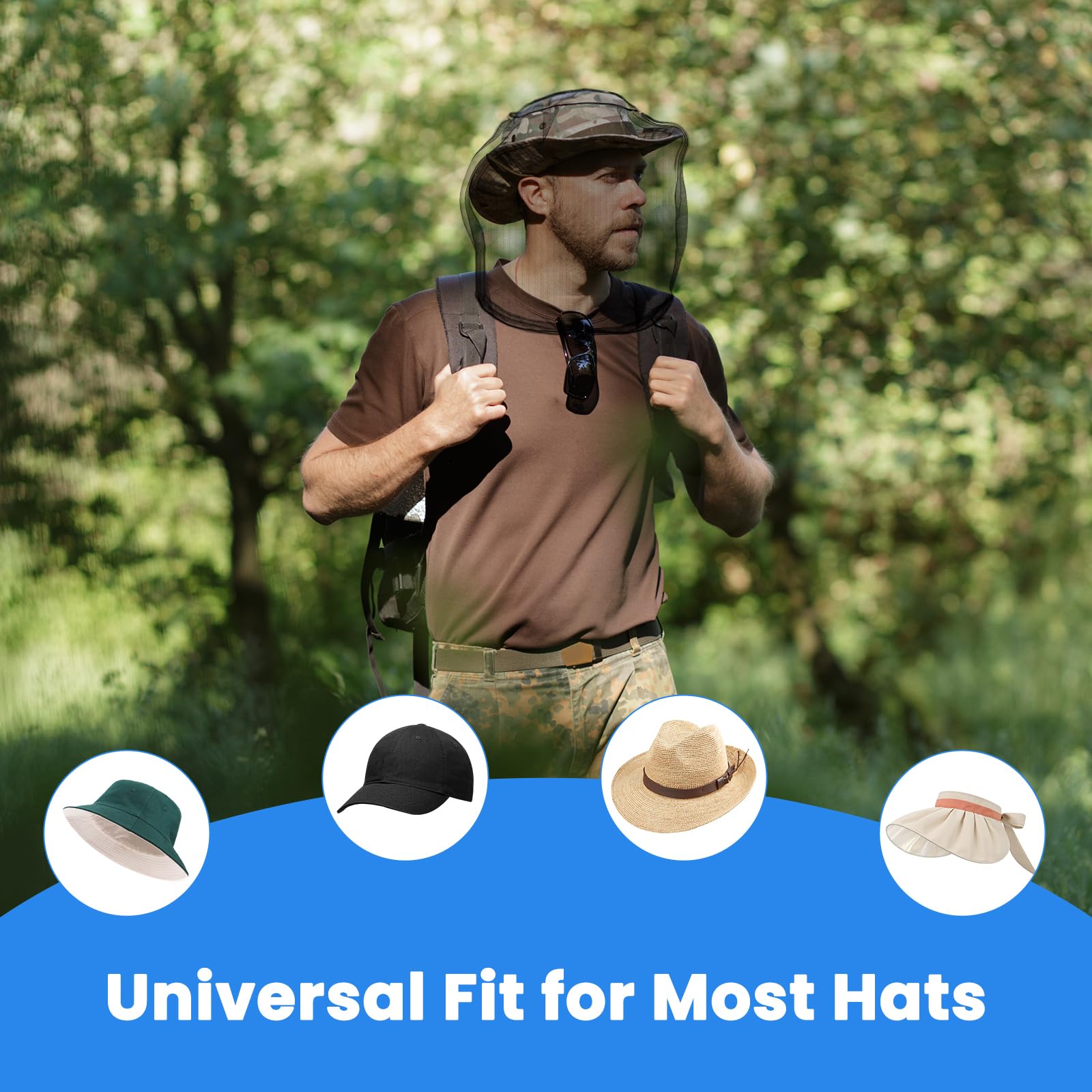 GuoluvSoo pack de dos redes antimosquitos, ideal para salidas al aire libre.