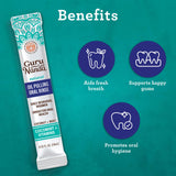 GuruNanda aceite de coco con vitaminas D3, E y K2 para cuidado bucal.