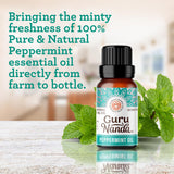 GuruNanda Aceite Esencial de Menta GCMS certificado garantiza pureza.