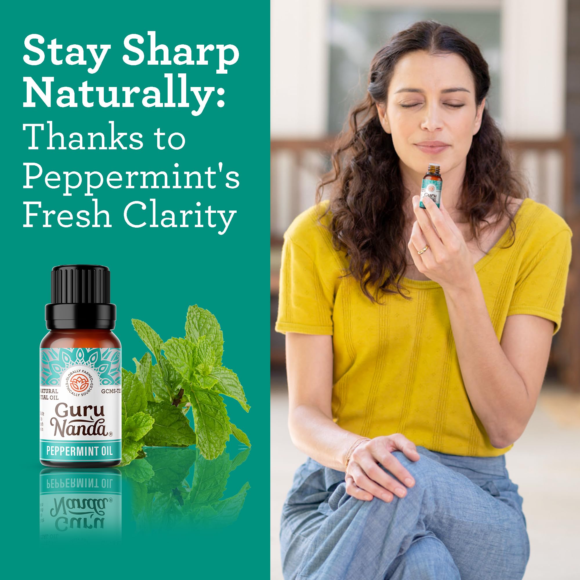 GuruNanda Aceite Esencial de Menta en práctico dúo para regalar.