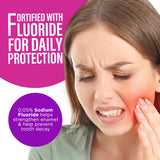 GuruNanda enjuague bucal con fluoruro de sodio al 0,05% para higiene diaria.