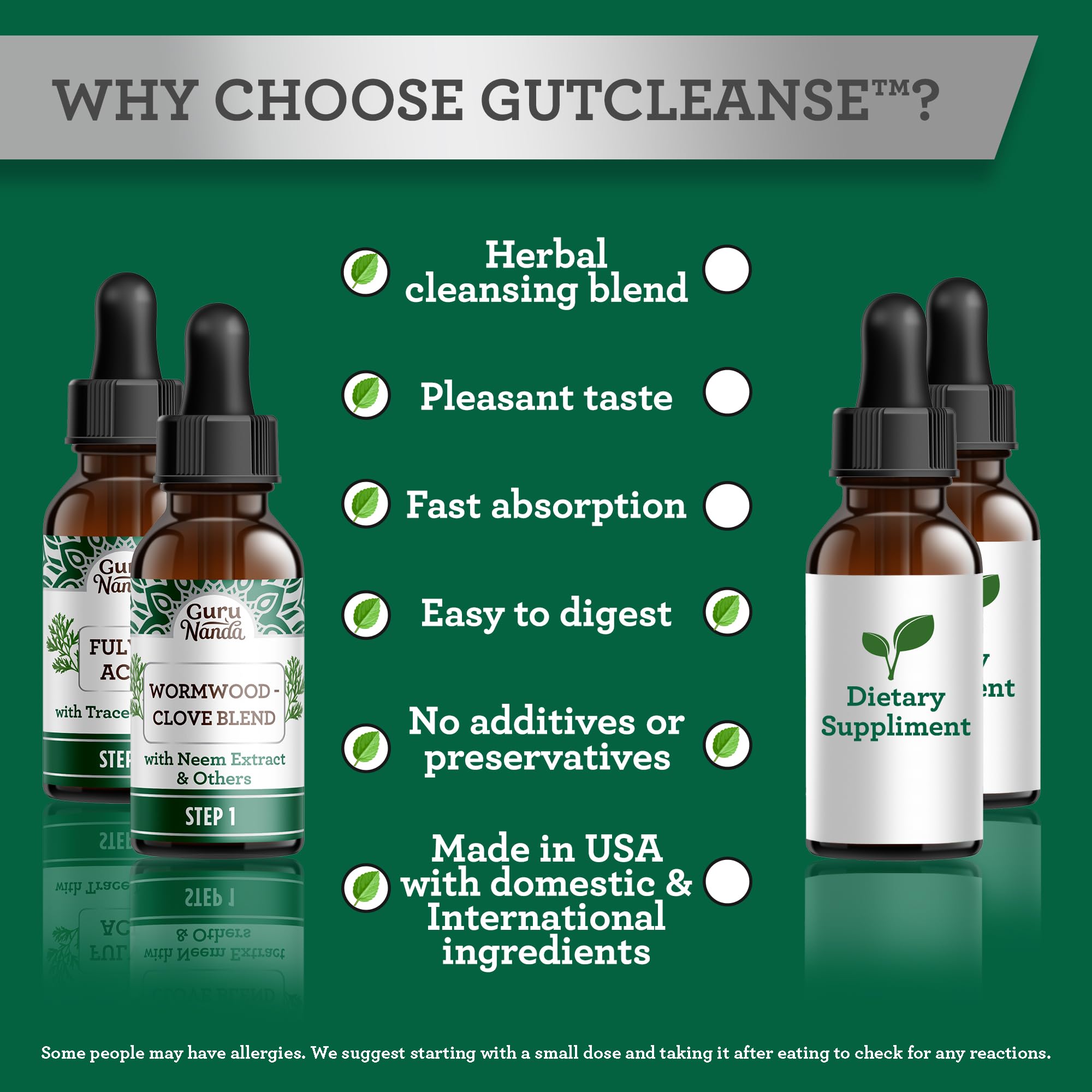 GuruNanda Gutcleanse: etiqueta y empaque con diseño claro.