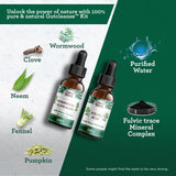 GuruNanda Gutcleanse: frasco de ácido fulvico para la salud intestinal.