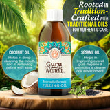 Ingredientes naturales coco y sésamo para cuidado bucal suave
