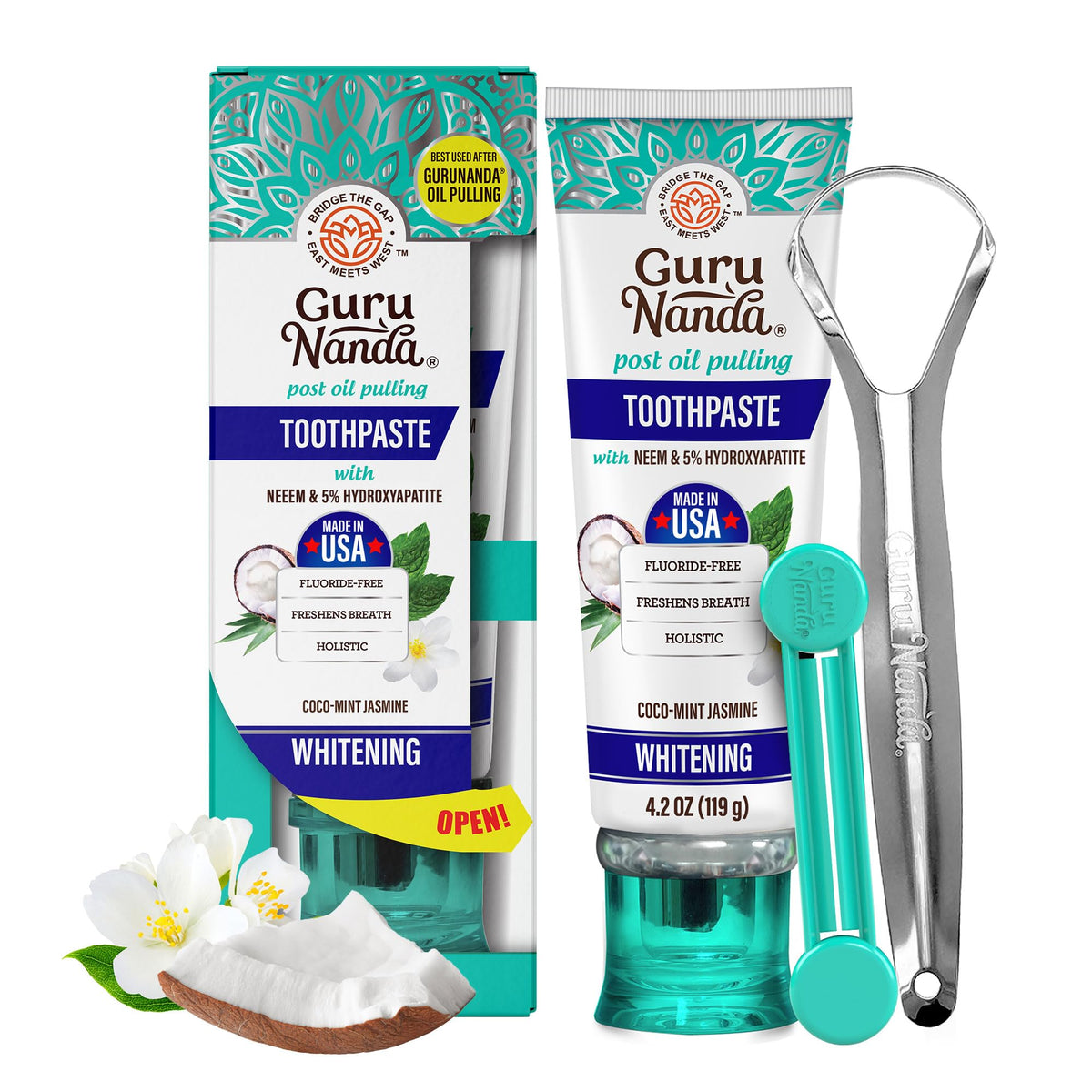 GuruNanda Hidroxipatita envase 4.2 oz para remineralización suave