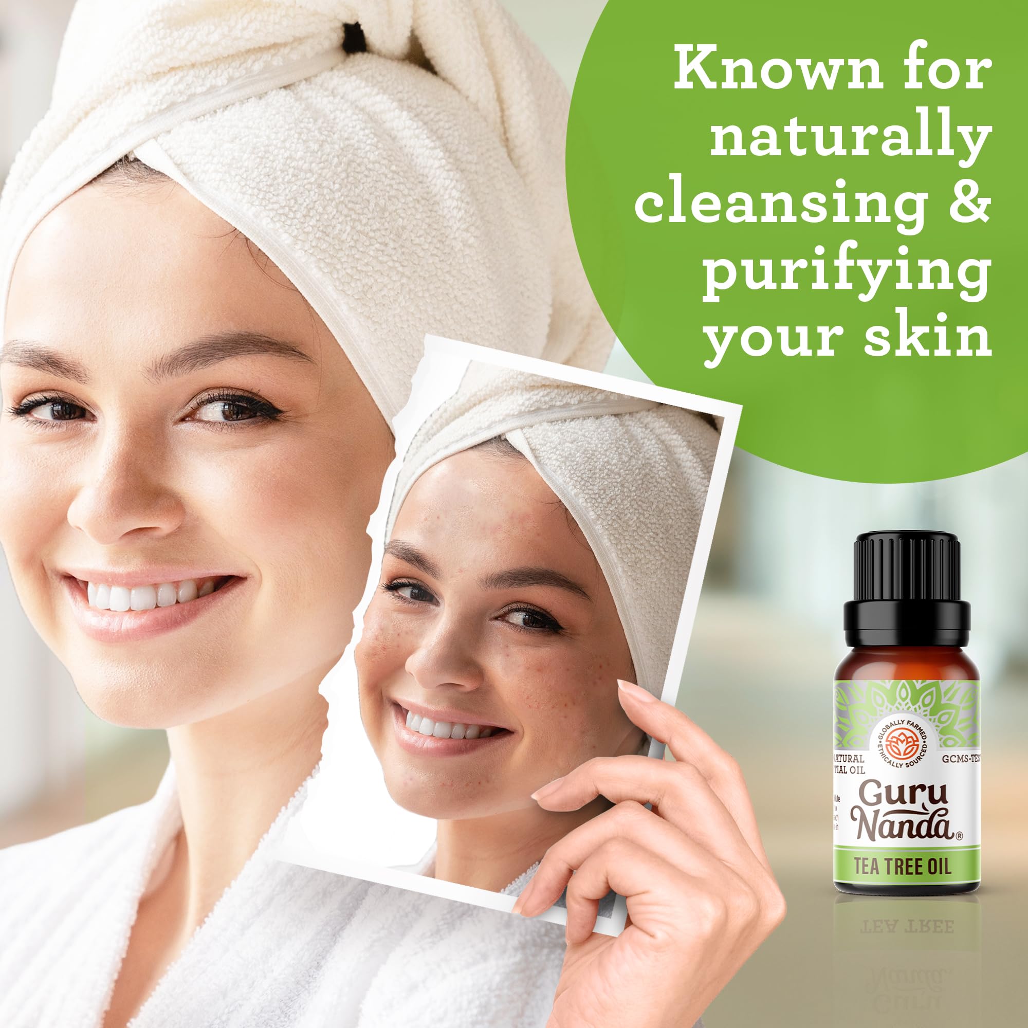 GuruNanda Tea Tree: ideal para cuidado de piel y cabello al mezclar con otros productos.