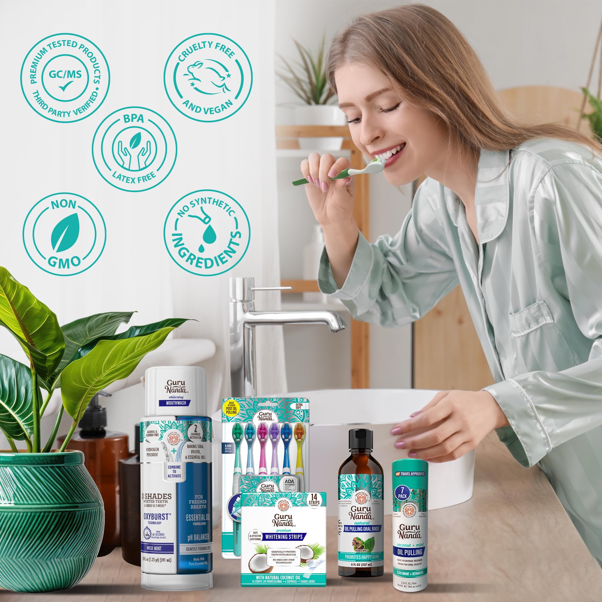 GuruNanda Uso Viaje: kit compacto para mantener la boca fresca.