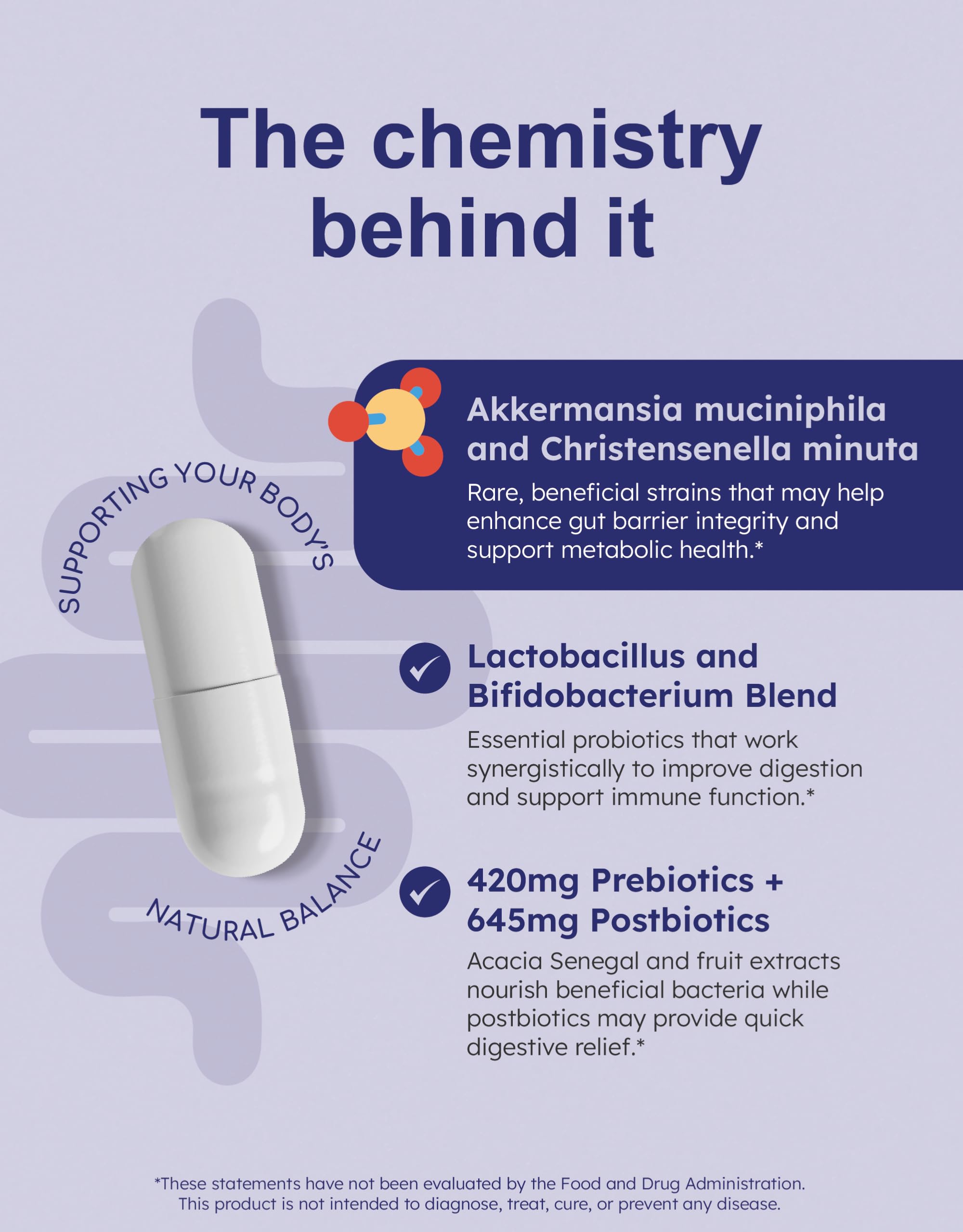 GutRx Probiotico Completo: ingredientes clave para la salud intestinal.