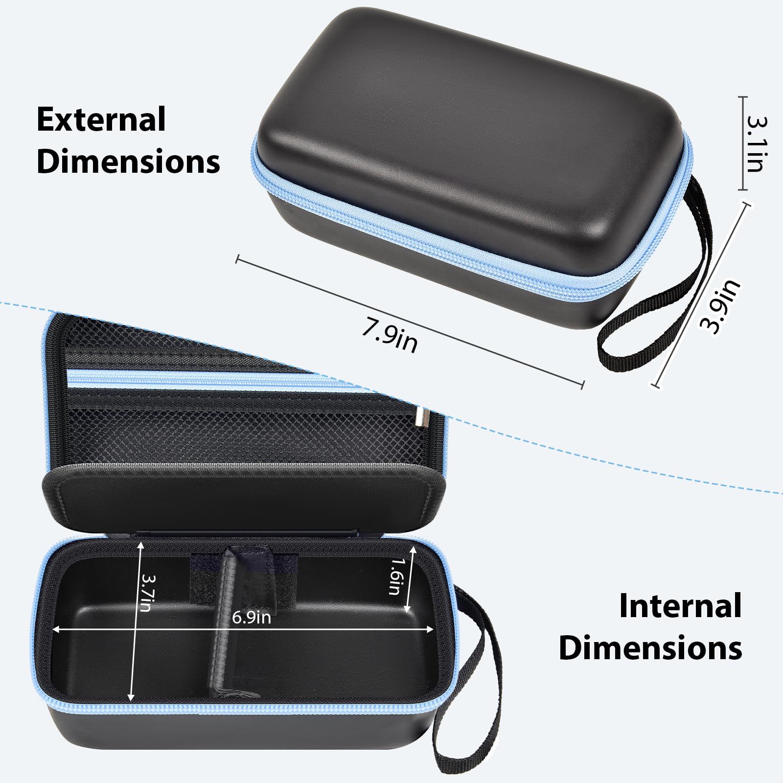 GWCASE estuche con cierre zip doble para acceso rápido.