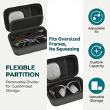 GWCASE interior ajustable para gafas y lentes de contacto, organización eficiente.