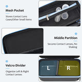 GWCASE estuche lentes con bolsillo de malla superior para accesorios pequeños.