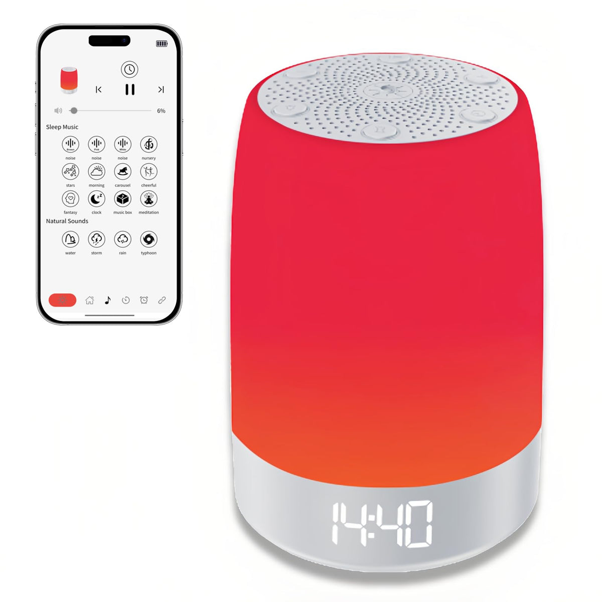 GWODE luz roja dormitorio, iluminación suave para un ambiente nocturno relajante.