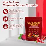 GXSAE Capsaicin Power botella y cápsulas fáciles de tragar