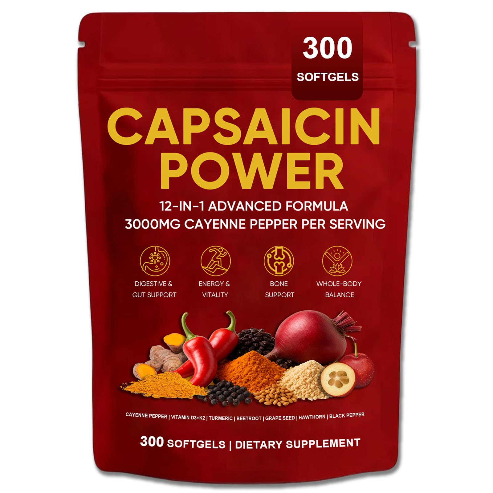 GXSAE Capsaicin Power frasco de cápsulas de cayenne para uso diario