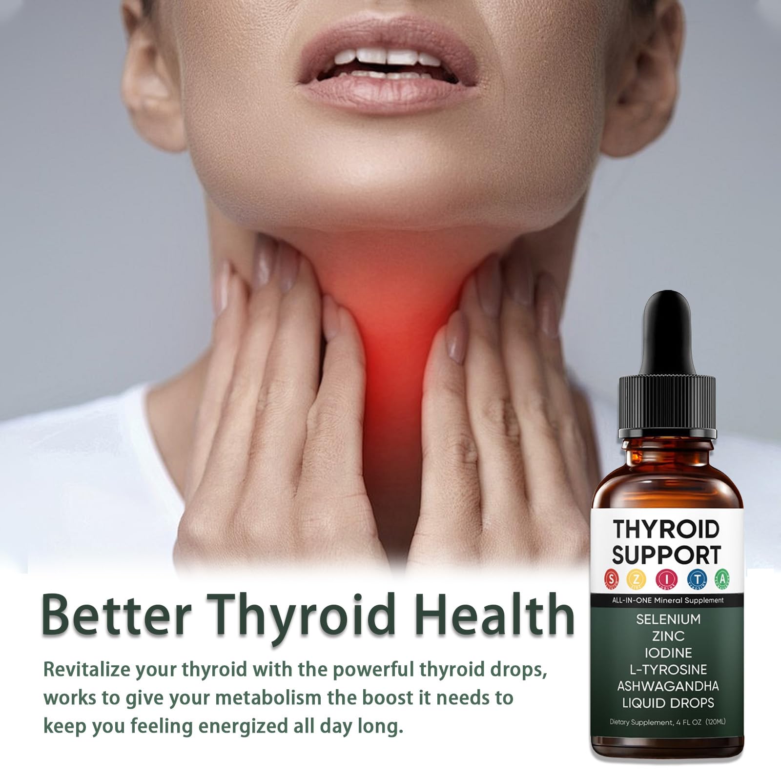 GXSAE Kindled Tiroides Support ingredientes clave en el envase