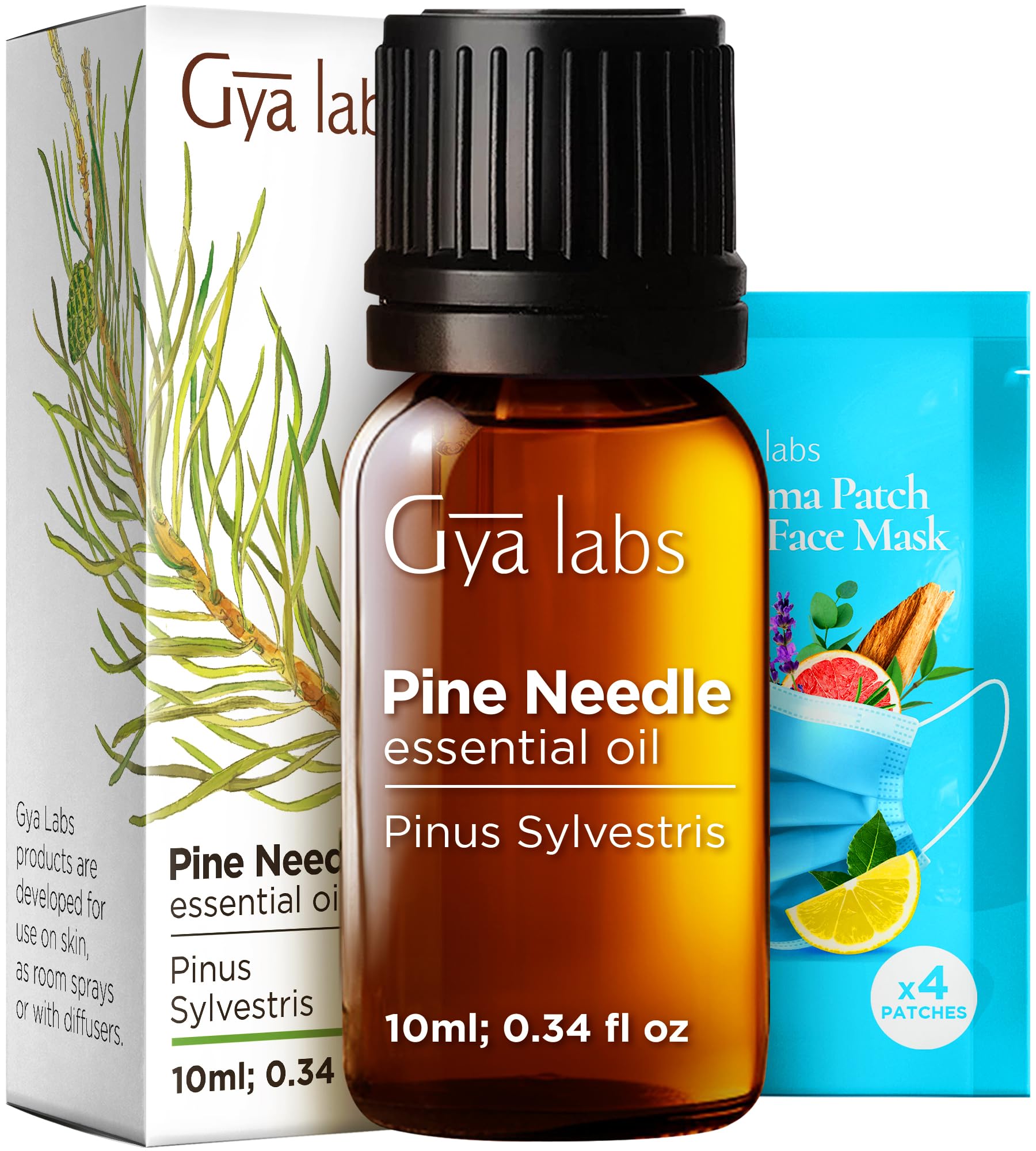 Gya Labs aceite esencial de pino en frasco, aroma fresco para uso diario
