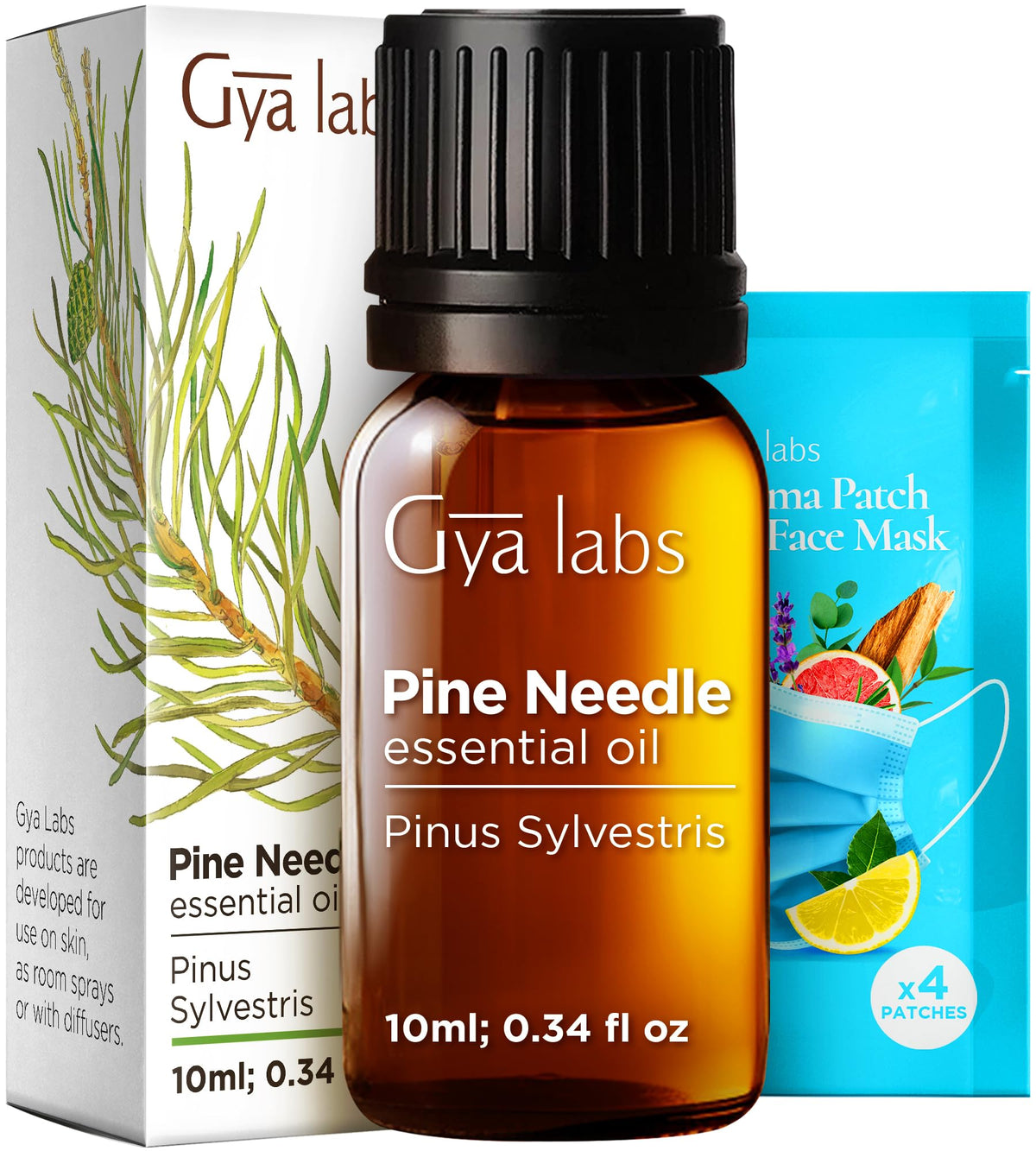 Gya Labs aceite esencial de pino en frasco, aroma fresco para uso diario