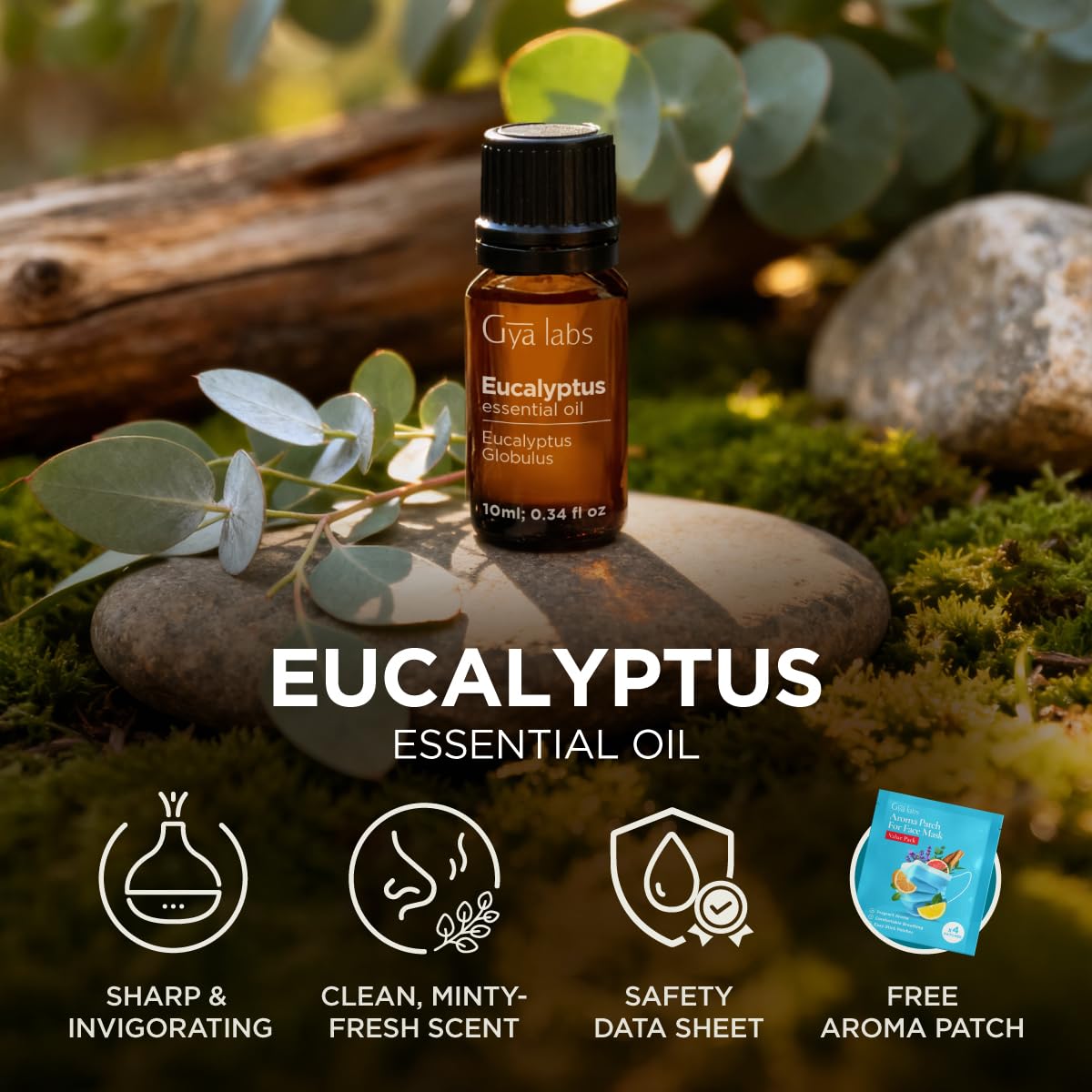 Gya Labs aceite eucalipto seguro y de calidad para uso difusor y cuidado.