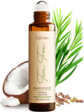 Gya Labs Aceite de Árbol de Té en Rodillo: botella ámbar para conservar potencia aromática.