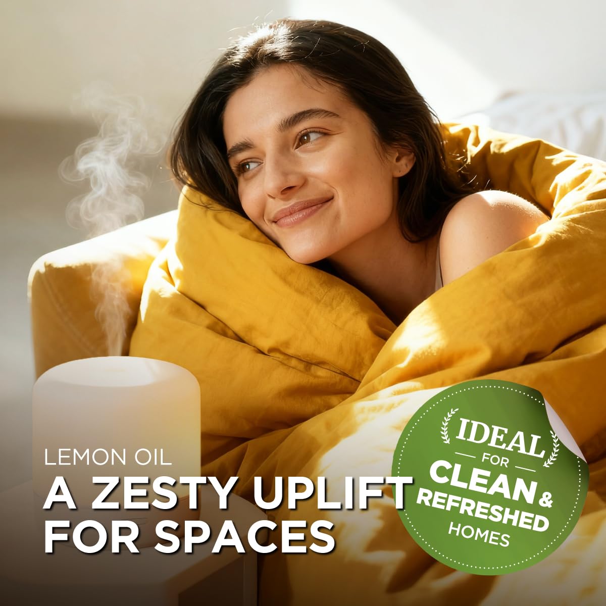 Difusor con aceite de limón Gya Labs, aroma refrescante para habitaciones.