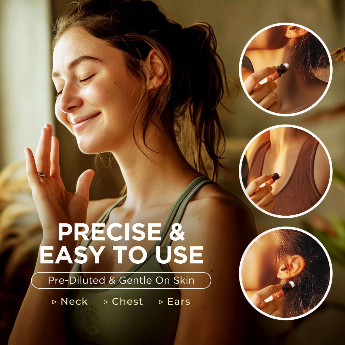 Gya Labs roll-on Energía Activa, mezcla de aceites energizantes para claridad mental