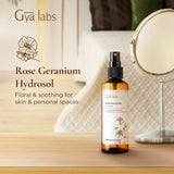Gya Labs hidrolato geranio rosa, uso facial, favorece una apariencia fresca de la piel.