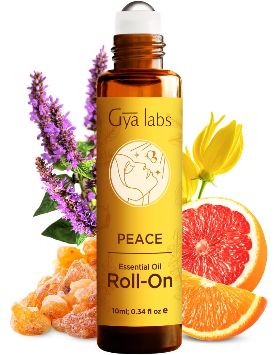Gya Labs Peace Roll-On en envase ámbar para calma rápida y uso personal.