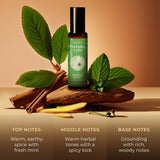 Gya Labs Roll-On aceites esenciales aroma cálido y especiado.