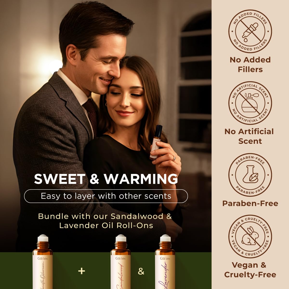 Gya Labs Vanilla Roll-On envase ámbar protege la pureza
