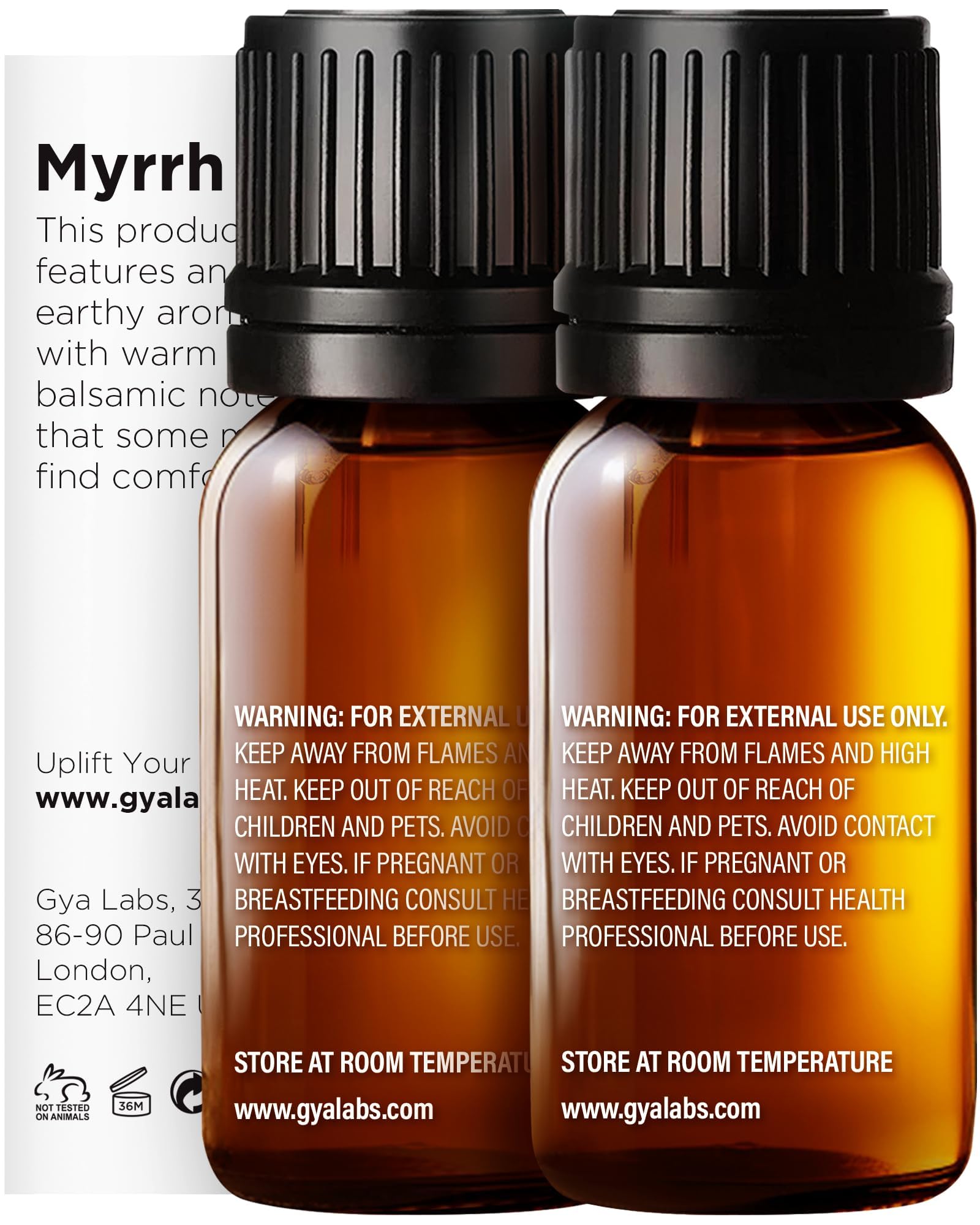 Gya Labs aceite de incienso y mirra para difusor, ambiente cálido.