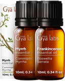 Gya Labs frasco de aceite de incienso y mirra para difusor, aroma reconfortante.