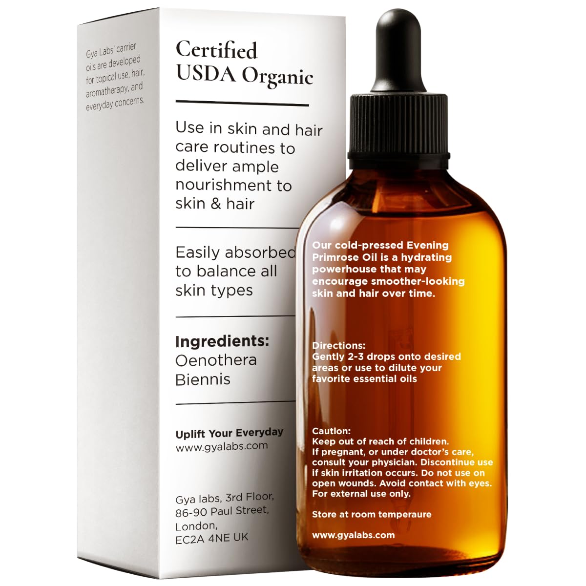 Gya Labs Aceite de Onagra: aplicación facial suave y rápida absorción.