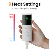 GYENNO en hombros con calor dirigido para relajación rápida.