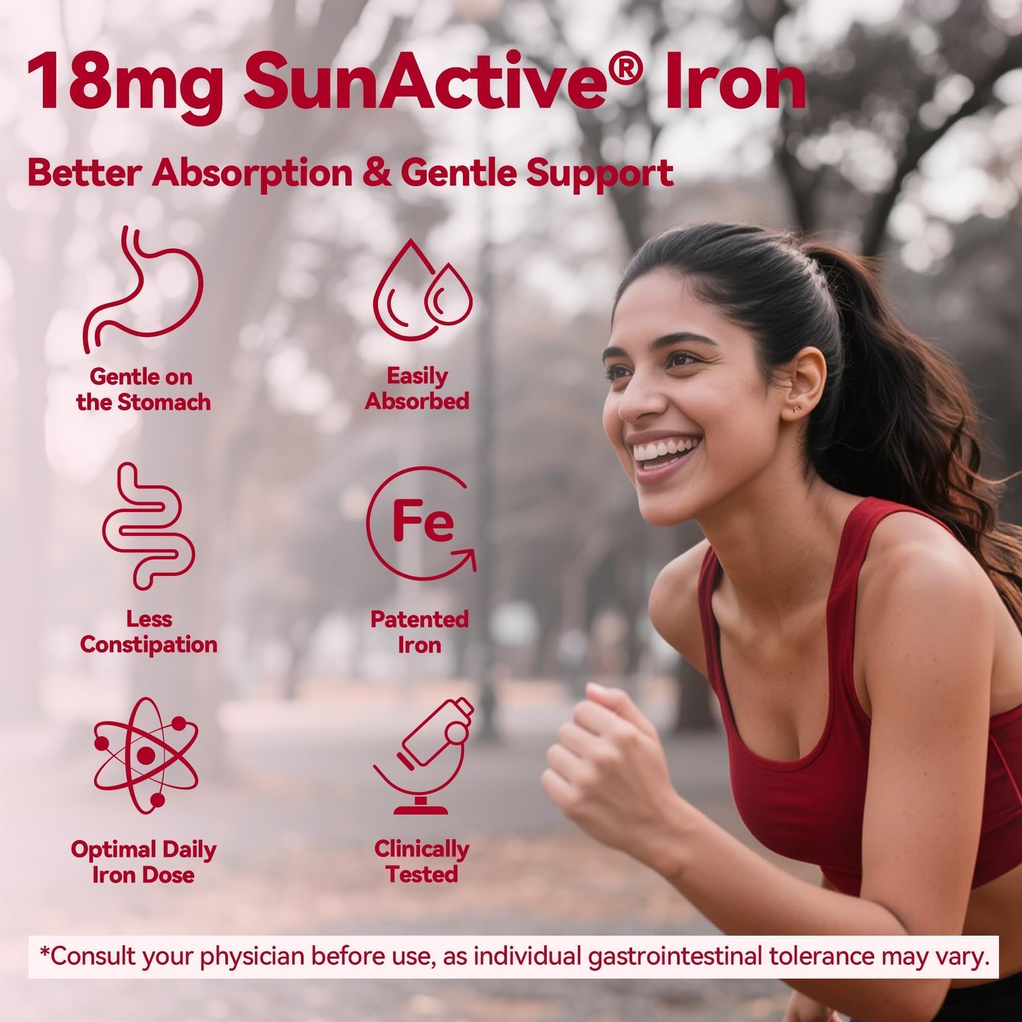 Gynable Iron Plus, frasco sellado, preserva frescura y potencia de absorción