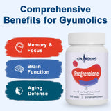 Frasco de Gyumolics pregnenolona 100 mg para fácil toma diaria