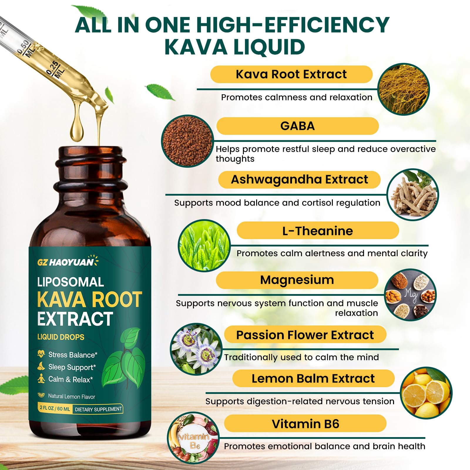 GZ HAOYUAN Kava Drops sabor limón para consumo rápido y sabroso.