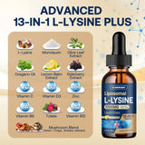 GZ HaoYuan lisina liposomal 1000 mg, etiqueta de ingredientes con hierbas y vitaminas.