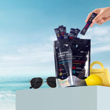 H2O Capsule Calm: persona bebiendo la mezcla para foco y calma