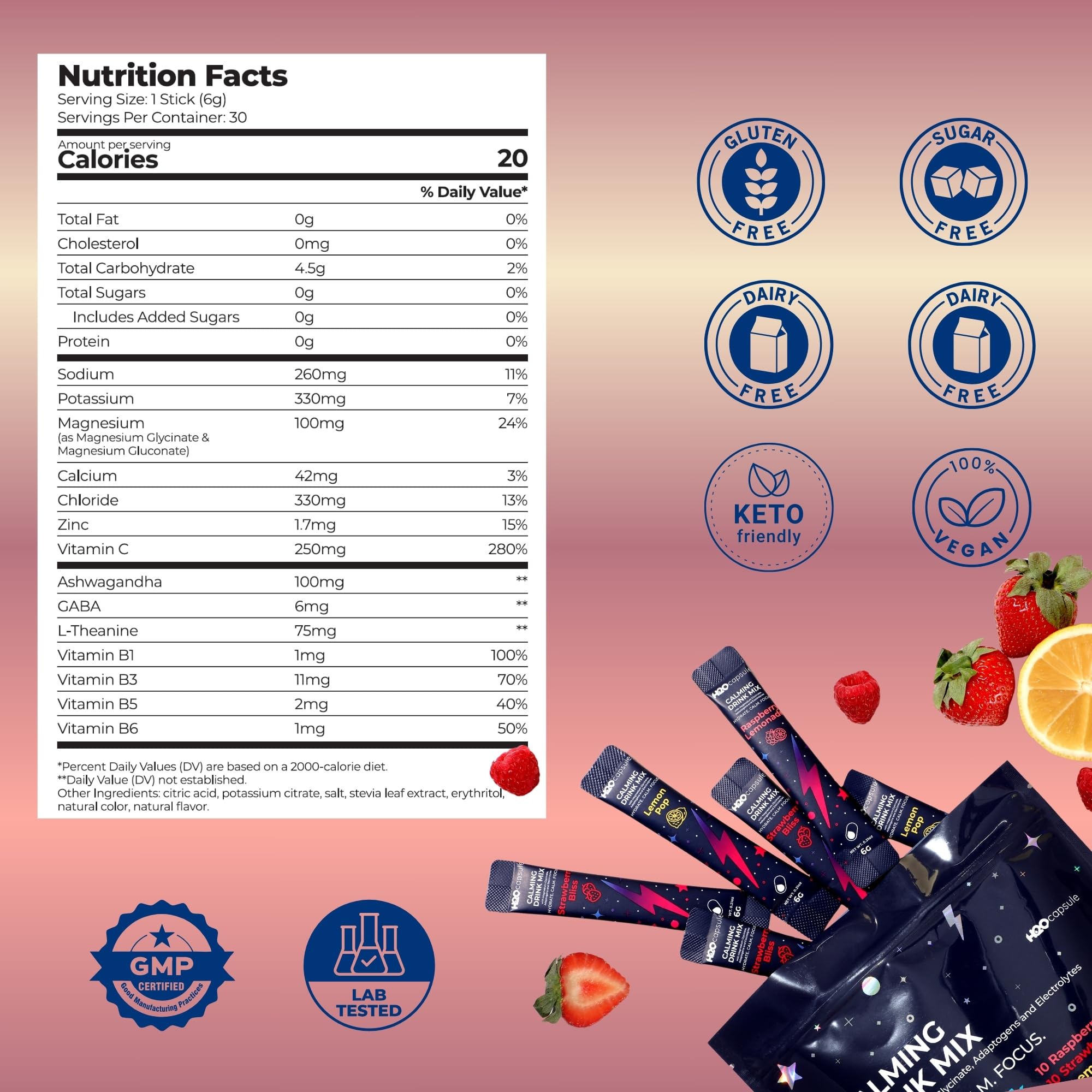 H2O Capsule Calm: vitamina B6 para energía equilibrada