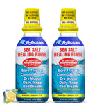 H2Ocean Healing Rinse doble pack en botellas para cuidado bucal diario.