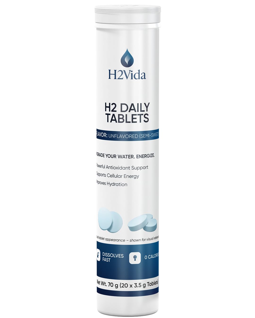 H2Vida tabletas 20 unidades para hidratación diaria.