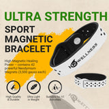 Pulsera magnética H2WELLNESS blanca vista lateral ligera y transpirable