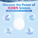 Etiqueta H2XEN con sabor frambuesa y beneficios potenciales.