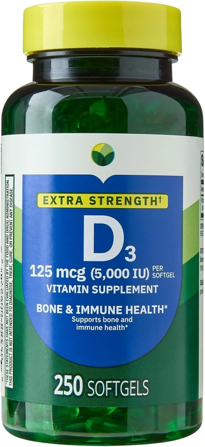 H4U Vitamina D3 5000 UI cápsula suave para apoyo óseo e inmunológico