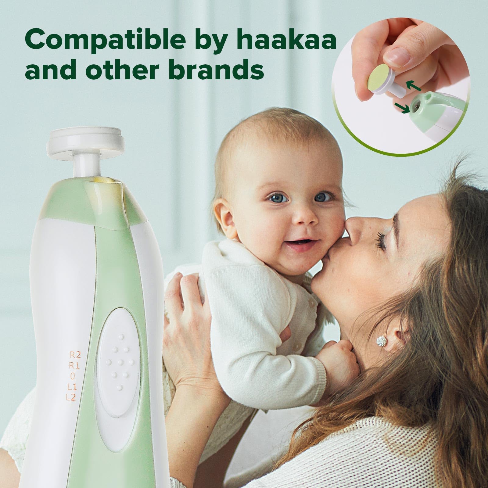 Puntas de recambio Haakaa con acabado suave para uñas de bebé.