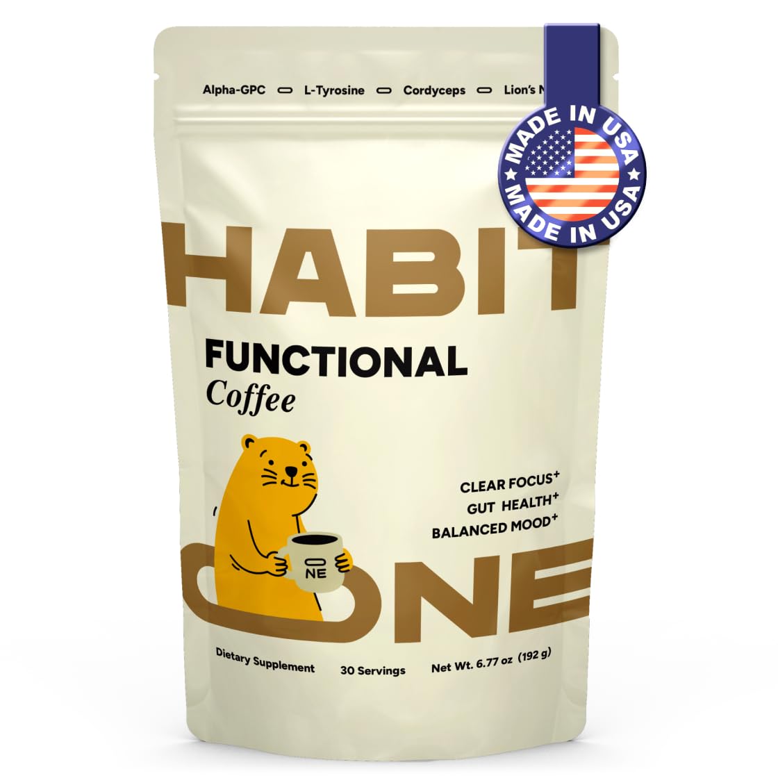 Habit One Café hongo melena de león en taza: sabor rico y claridad suave