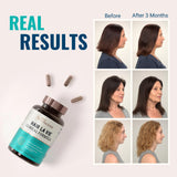 Hair La Vie label closeup highlights vitamins and minerals for hair health.