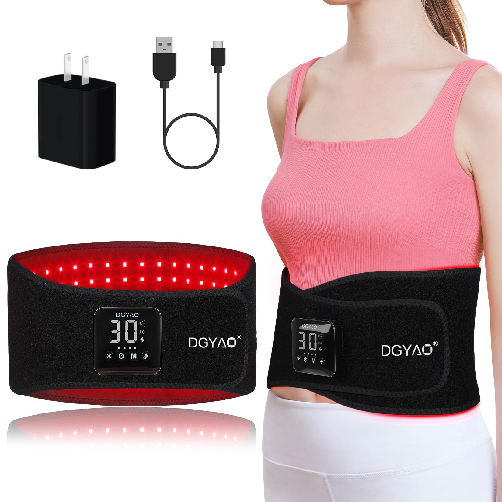 HAIYUE cinturon luz roja inalambrico con bateria 4000mAh para uso comodo